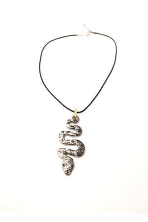 Ciondolo di serpente grigio con collana in cotone Da Costanzo | COLLANASERPENTEGRIGIO